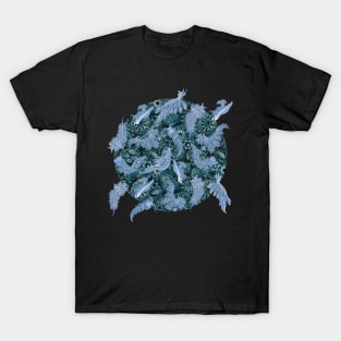 Ernst Haeckel Blue Nudibranch on Cerulean  Sea Squirts T-Shirt